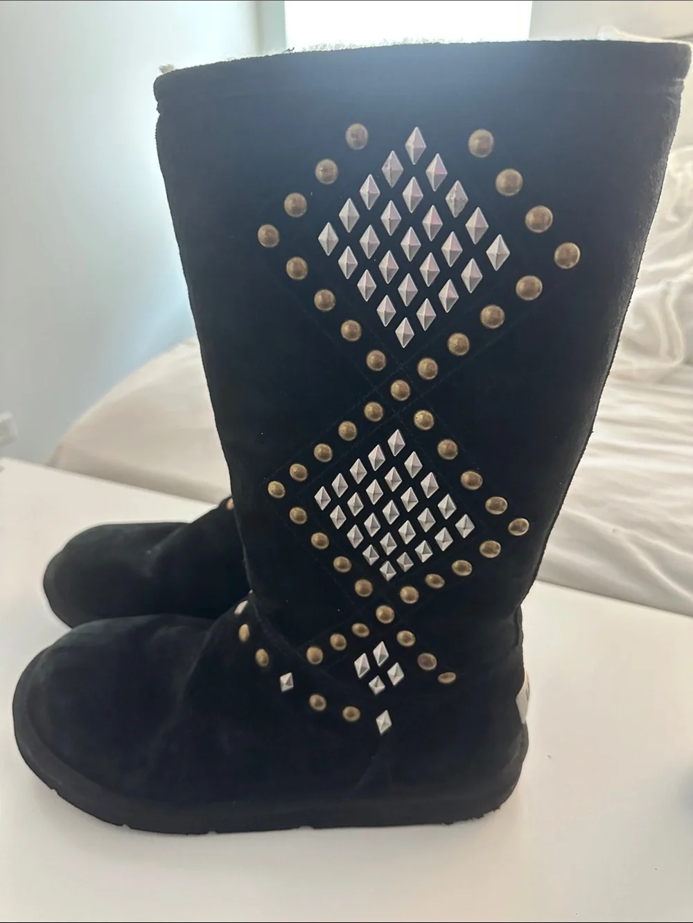 UGG Avondale Studded Sued Boots in Black Women’s Size 11